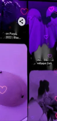 Experience the mesmerizing blend of purple and black with this trending phone live wallpaper