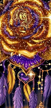 Purple Light Gold Live Wallpaper