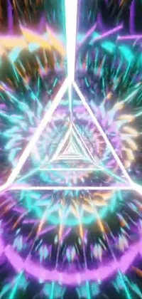Experience a hypnotic and vibrant triangle come to life in this stunning live wallpaper for your phone