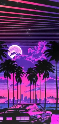 Download Enjoy the Vibrant Colors of Retro Miami Wallpaper