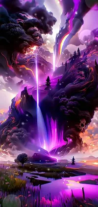 Purple Light Sky Live Wallpaper