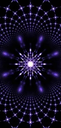 This captivating live phone wallpaper features an intricate design of a radiant purple star on a black background