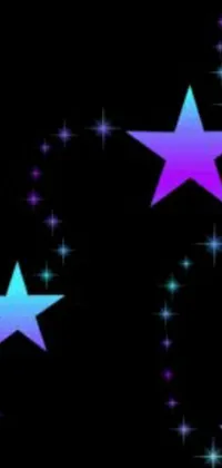 This live wallpaper for your phone features stunning purple and blue stars against a sleek black background