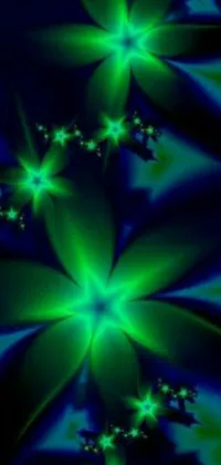 Looking for a visually stunning phone background? Look no further than Greeny Flowers Live Wallpaper! Boasting a blue and green background with twinkling stars, this wallpaper is the perfect choice for anyone who loves digital art and nature themes