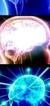This mesmerizing phone live wallpaper features two images of a brain surrounded by a mystical aura, emitting dimensional magic