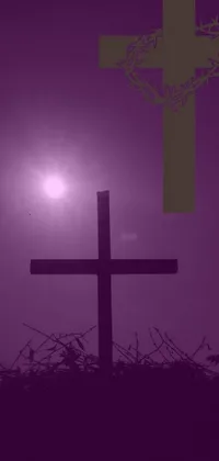 Purple Lighting Cross Live Wallpaper