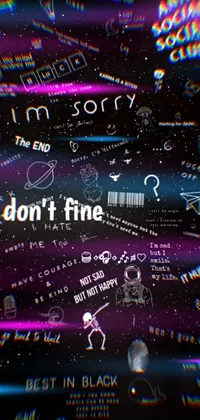This phone live wallpaper showcases a computer screen displaying the words 'don't fire' and an inspiring picture, with graffiti art inspired by Tumblr and digital art from Danganronpa