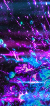 Purple Liquid Blue Live Wallpaper