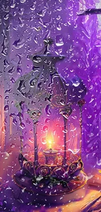 Purple Liquid Candle Live Wallpaper
