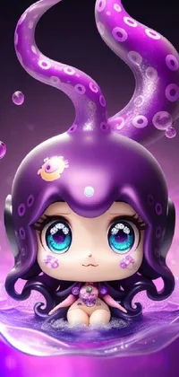 Purple Liquid Cartoon Live Wallpaper