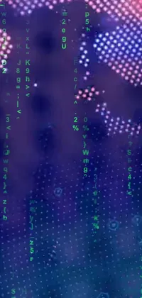 Transform your phone's background with this mesmerizing live wallpaper featuring a close-up of a computer screen displaying abstract blue and violet digital numbers