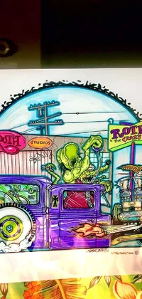 Purple Motor Vehicle Art Live Wallpaper