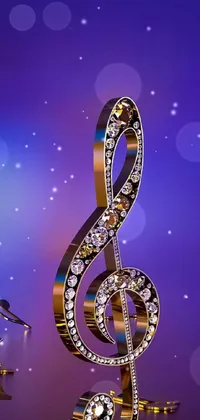 This phone live wallpaper showcases a captivating musical note atop a sparkling stack of coins