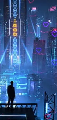 Adorn your phone with a stunning 4K live wallpaper featuring a futuristic city at night