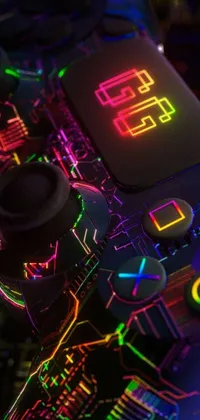 Experience futuristic gaming vibes with this cyberpunk-inspired video game controller live wallpaper