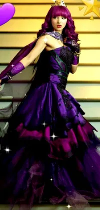 Purple One-piece Garment Dress Live Wallpaper