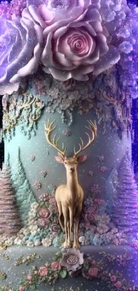 Purple Organism Deer Live Wallpaper