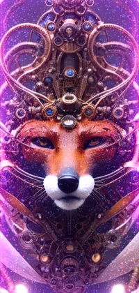 Transform your phone into a sci-fi wonderland with this stunning live wallpaper featuring a hyper-realistic sculpture of a fox