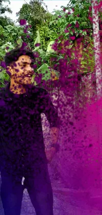 Purple People In Nature Plant Live Wallpaper