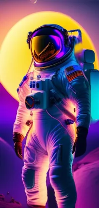 Purple Pink Astronaut Live Wallpaper