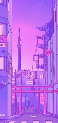 Purple Pink Urban Design Live Wallpaper