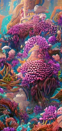 Purple Reef Art Live Wallpaper