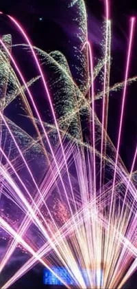 Purple Sky Fireworks Live Wallpaper