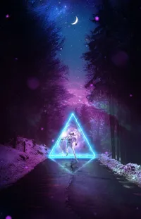 Purple Sky Triangle Live Wallpaper