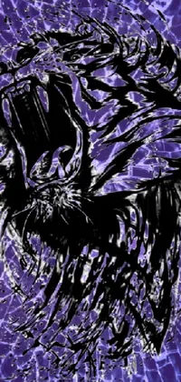 Enhance your phone with a stunning digital art wallpaper featuring a striking black bird on a backdrop of blues and purples
