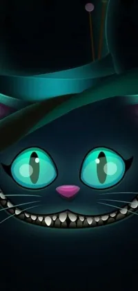 This captivating live wallpaper showcases a detailed digital illustration of a mischievous cat in a top hat