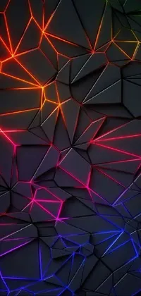 Purple Triangle Line Live Wallpaper