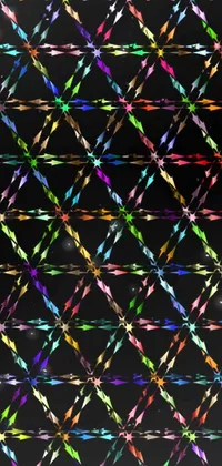 This live wallpaper features a vibrant pattern of colorful lines on a black backdrop