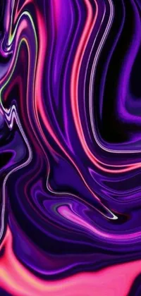 Experience the vibrant beauty of this abstract live wallpaper featuring a stunning painting in shades of purple and red
