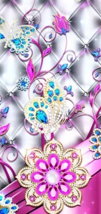 This live wallpaper is a 3D rendering of high-end jewelry sitting on a table