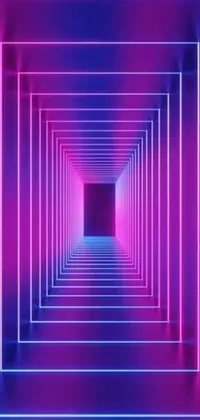 Decorate your phone with a mesmerizing phone live wallpaper featuring a stunning purple and blue tunnel adorned with neon lights