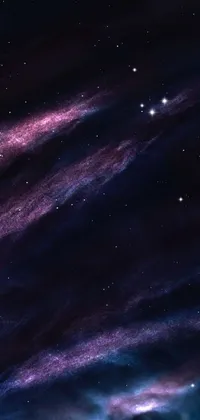 This live wallpaper depicts a group of stars against a purplish space background
