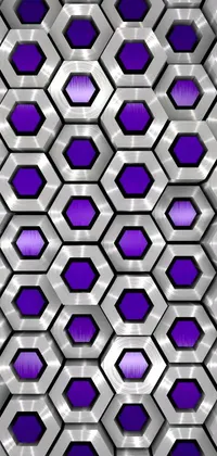 Transform your phone with this stunning geometric abstract wallpaper featuring a metallic background in shades of purple