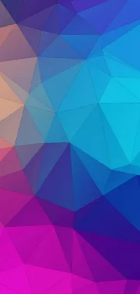 This colorful live wallpaper for your phone features an abstract, low-poly design by a renowned graphic designer