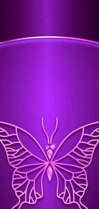 This phone live wallpaper features a stunning close-up of a purple butterfly perched on a liquid metal plate, perfect for adding a touch of whimsy to your iPhone background or profile picture