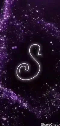 Decorate your phone with a mesmerizing live wallpaper featuring a stunning purple spiral with the letter S in it
