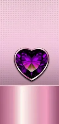 This phone live wallpaper showcases a lovely purple heart on a pink background, creating a striking image for any smart device