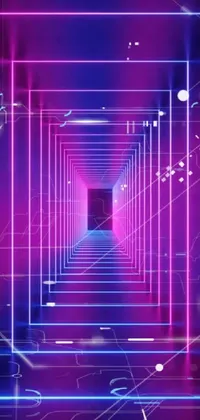This stunning live phone wallpaper depicts a vibrant, neon-lit tunnel with drifting music notes