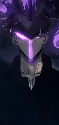 Looking for a bold and striking phone wallpaper? Check out this live wallpaper featuring a savage devilman with purple eyes