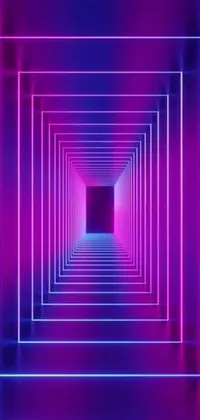 This live wallpaper design features a purple and blue tunnel with neon lights in a futuristic and mesmerizing pattern