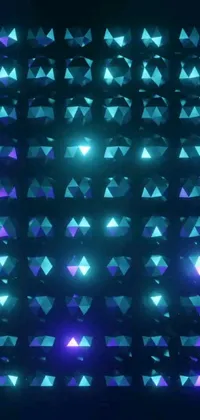 Looking for a dynamic and futuristic live phone wallpaper? Check out this trending design featuring blue and purple triangles on a black background