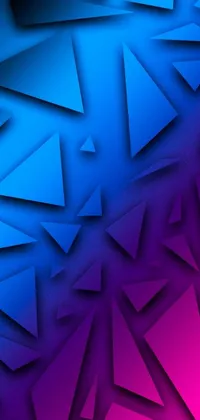 This mesmerizing live wallpaper for phones features a captivating blue and pink abstract background adorned with carefully placed triangles to create intricate geometric abstract art