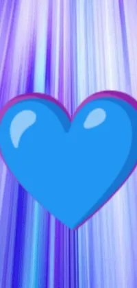 This phone live wallpaper showcases a beautiful blue heart on a purple and blue background, reflecting a subtle and serene atmosphere