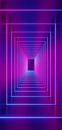 This live wallpaper features a mesmerizing neon tunnel floating in the darkness, radiating vibrant pink and purple colors