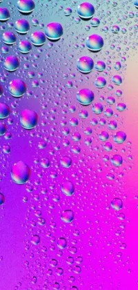 This phone live wallpaper features water droplets on a window, with a dreamy and surreal vibe and vivid colors, inspired by Lisa Frank, flickr, generative art, vaporwave aesthetics, and digital art
