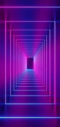 Decorate your device with a stunning live wallpaper of a neon tunnel
